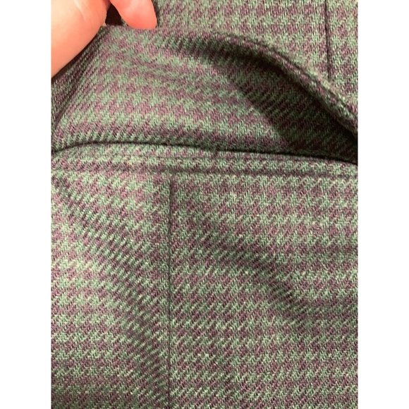 Chaus Women's Blazer Blue Green Houndstooth Wool Blend Gold Buttons‎ Size 14 - Picture 3 of 8